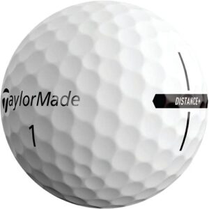 TaylorMade 2021 TaylorMade Distance+ Dozen Golf Balls, White (1 box with four lines of 3 balls each, 12 golf balls in total)