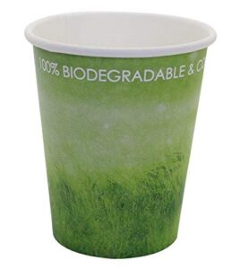 a+ design special green grass design paper hot coffee cups eco-friendly,100% blodegradable&compostable (green grass, 100 count, 8 oz)