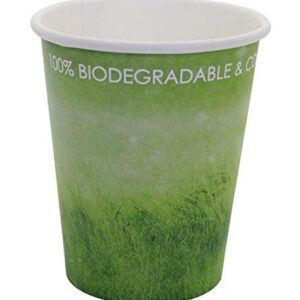 A+ DESIGN Special Green Grass Design Paper Hot Coffee Cups Eco-friendly,100% Blodegradable&Compostable (Green grass, 100 count, 8 oz)