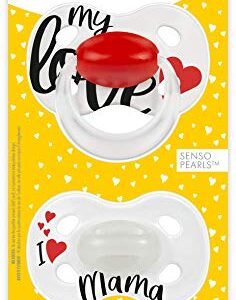 Medela Baby Pacifier | Day and Night Glow in The Dark | 0-6 Months | 2-Pack, Lightweight | BPA-Free | Supports Natural Suckling | My Love and I Love Mama