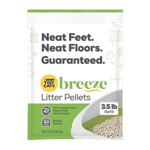 purina tidy cats litter pellets, breeze refill litter pellets in recyclable box - (6) 3.5 lb. bags