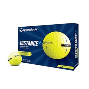 taylormade 2021 taylormade yellow distance+ golf balls, large