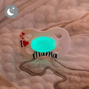 Medela Baby Pacifier | Day and Night Glow in The Dark | 0-6 Months | 2-Pack, Lightweight | BPA-Free | Supports Natural Suckling | My Love and I Love Mama