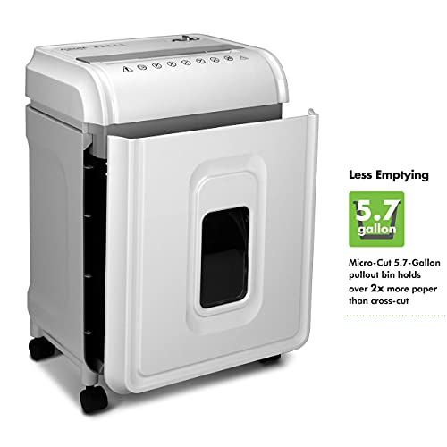 Aurora AU1480MA Professional Grade 14-Sheet Micro-Cut Paper and CD/Credit Card Shredder/ 30 Minutes Continuous Run Time, White/Gray