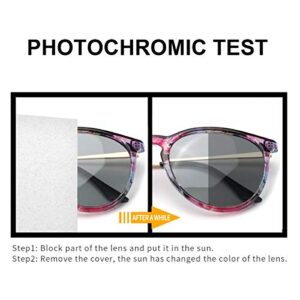 TJUTR Women's Photochromic Sunglasses with Polarized Lens for Outdoor, UV Protection Reduce Fatigue for Driving