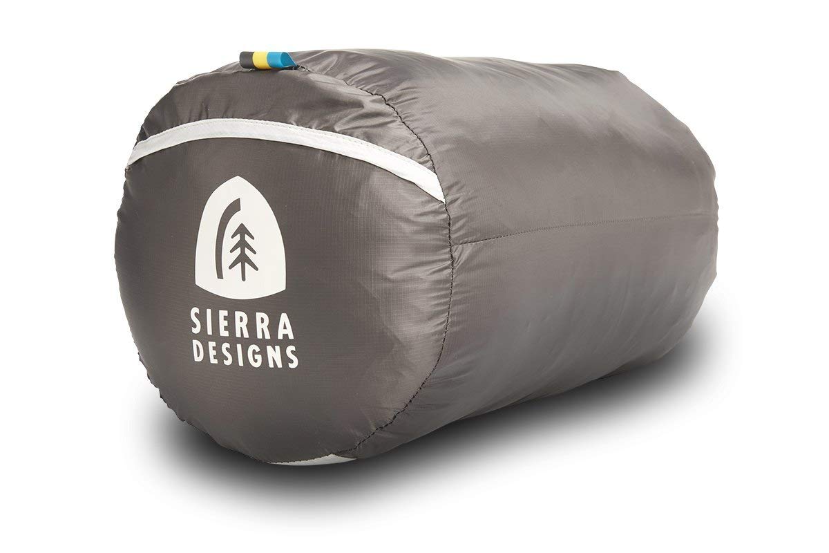 Sierra Designs Backcountry Bed 20 Degree Sleeping Bag with 650 Fill Dridown - Lightweight Zipperless Down Sleeping Bag for Camping & Backpacking -Men, Women & 2 Person