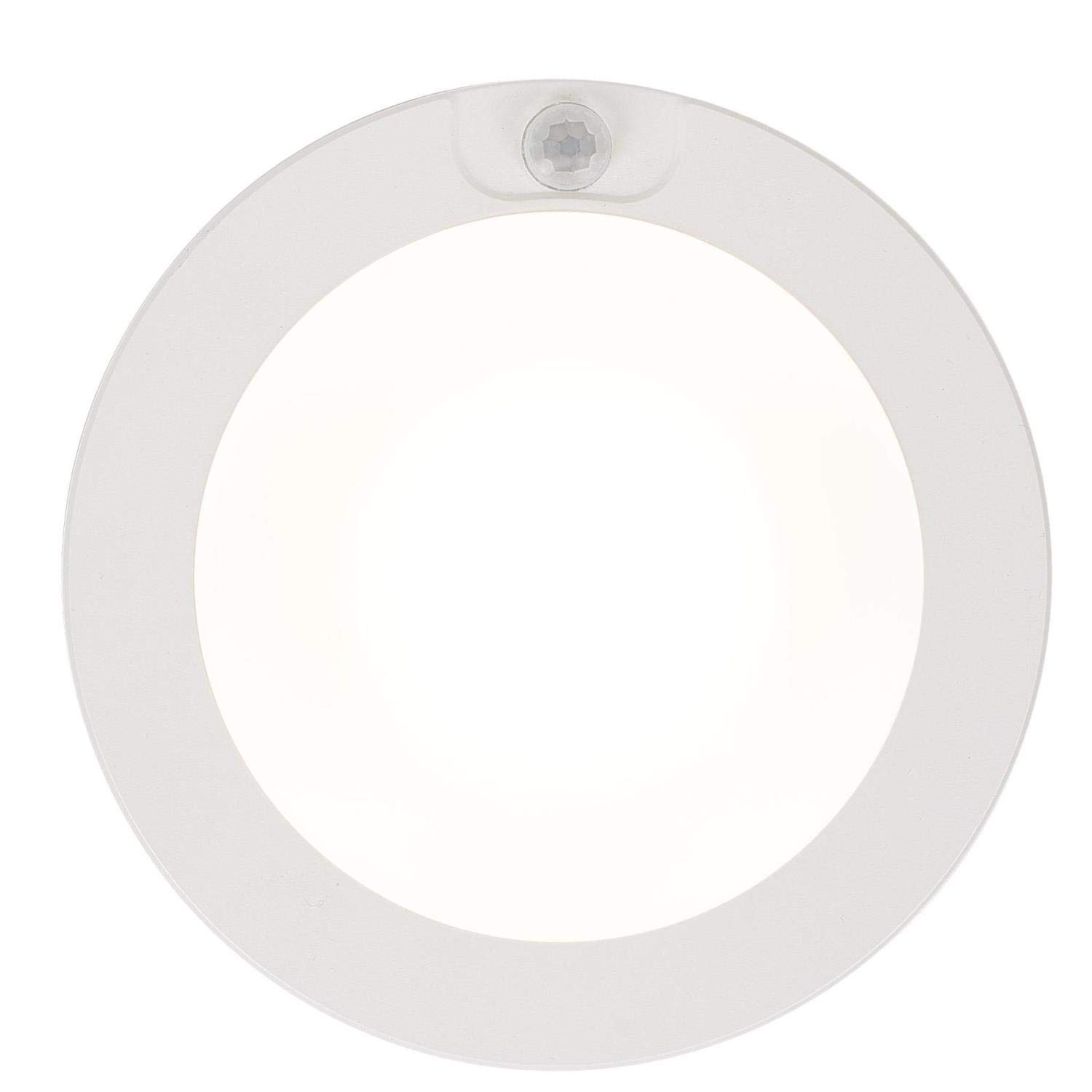 Westinghouse 6111800 6 Inch 7 Watt Energy Star LED Indoor Flush Mount Ceiling Light Fixture with Motion Sensor, 4000K, White Finish, White Frosted Shade