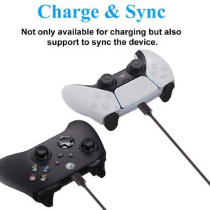 USB Charging Cable Compatible for Xbox Core Controller/Robot White/Carbon Black/Shock Blue, Fast Charging USB Type C Charger Cord Campatible with PS5 Dual Sense Controllers