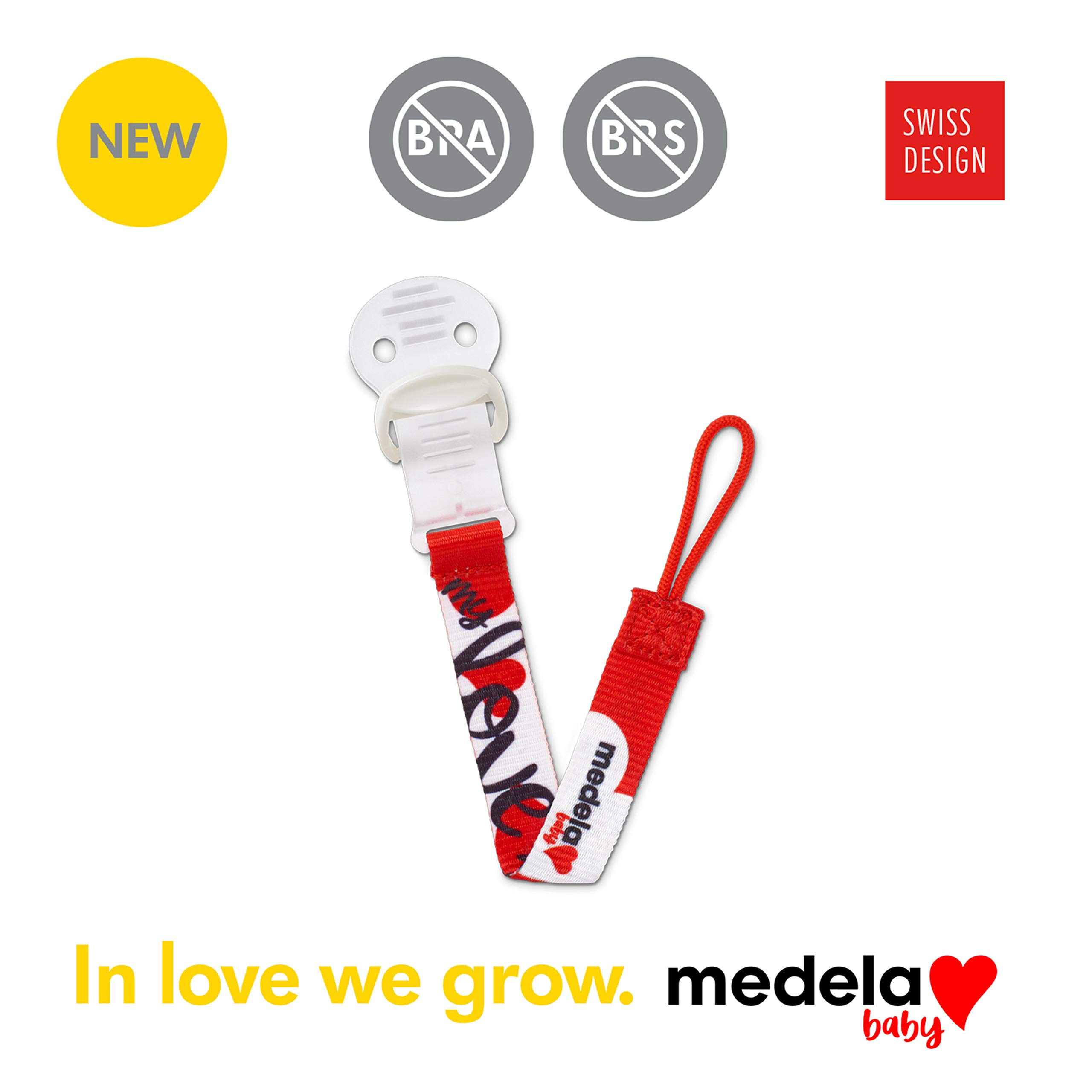 Medela Pacifier Clip Holder, Universal Design fits Most Pacifiers, BPA-Free, Opens with One Hand