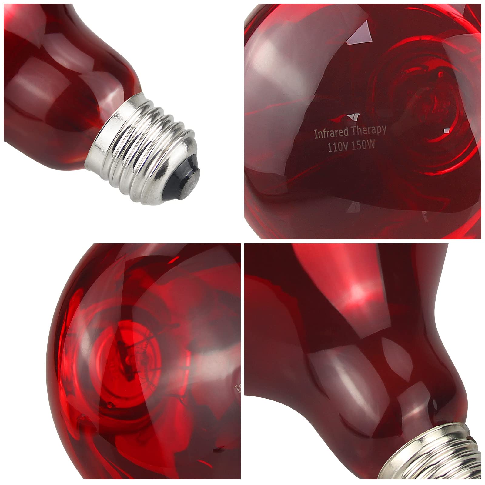 150 Watt Heat Lamp Bulb, Red Light Therapy Bulb, Incandescent Infrared Light Bulb