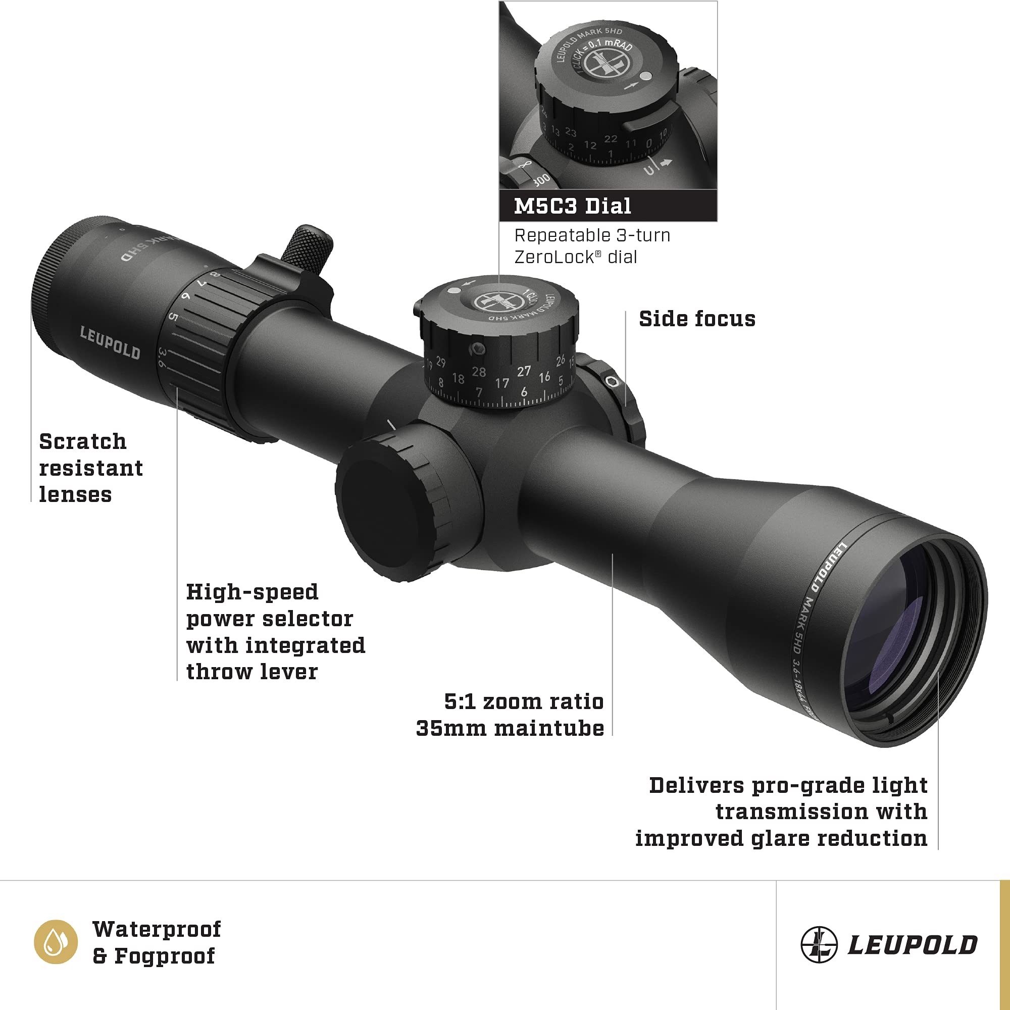 Leupold Mark 5HD 3.6-18x44mm Riflescope