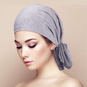 6 Pieces Head Scarf for Women Slip on Pretied Head Scarves Cancer Headwear Turban Hat Beanie Wrap (Mix Color)