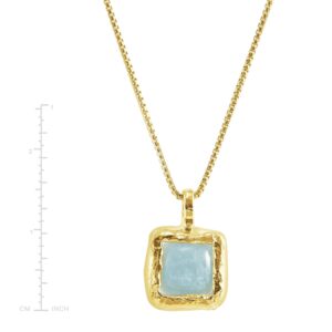 Silpada 'Mediterra' Natural Aquamarine Necklace in 14K Gold-Plated Sterling Silver, 16" + 2"