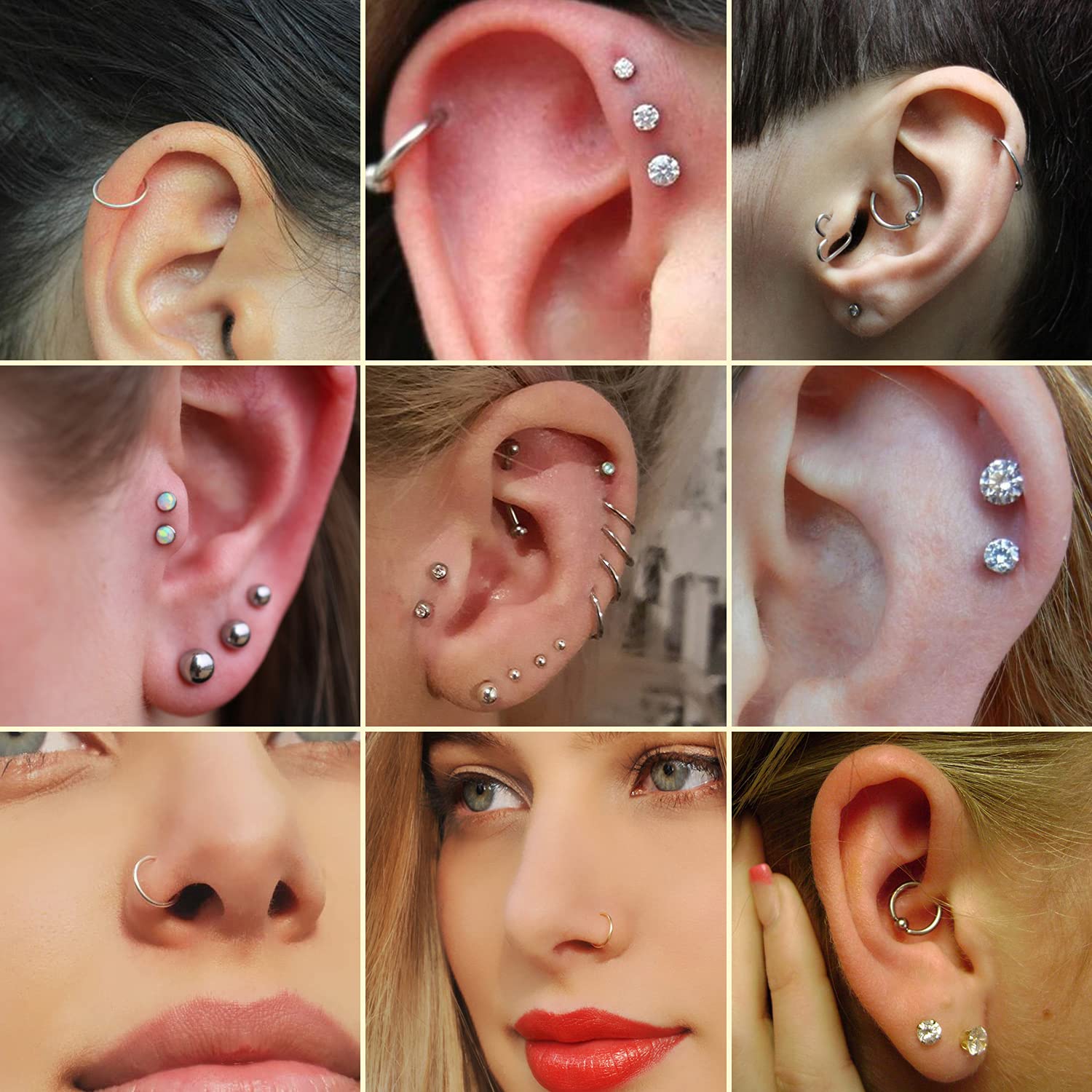 Ftovosyo 18g Cartilage Earrings Hoop Studs for Women Surgical Steel Forwards Helix Earring Hoop Daith Conch Tragus Earrings Piercing Jewelry for Men