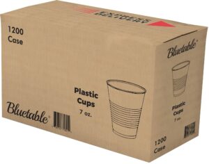 plastic cups bulk disposable clear cups 7 oz - 1200 count case bpa-free - good for cold drinks, party cups, water cooler dispenser, transparent cups for juice, ice tea, soda [1200 pack/case]