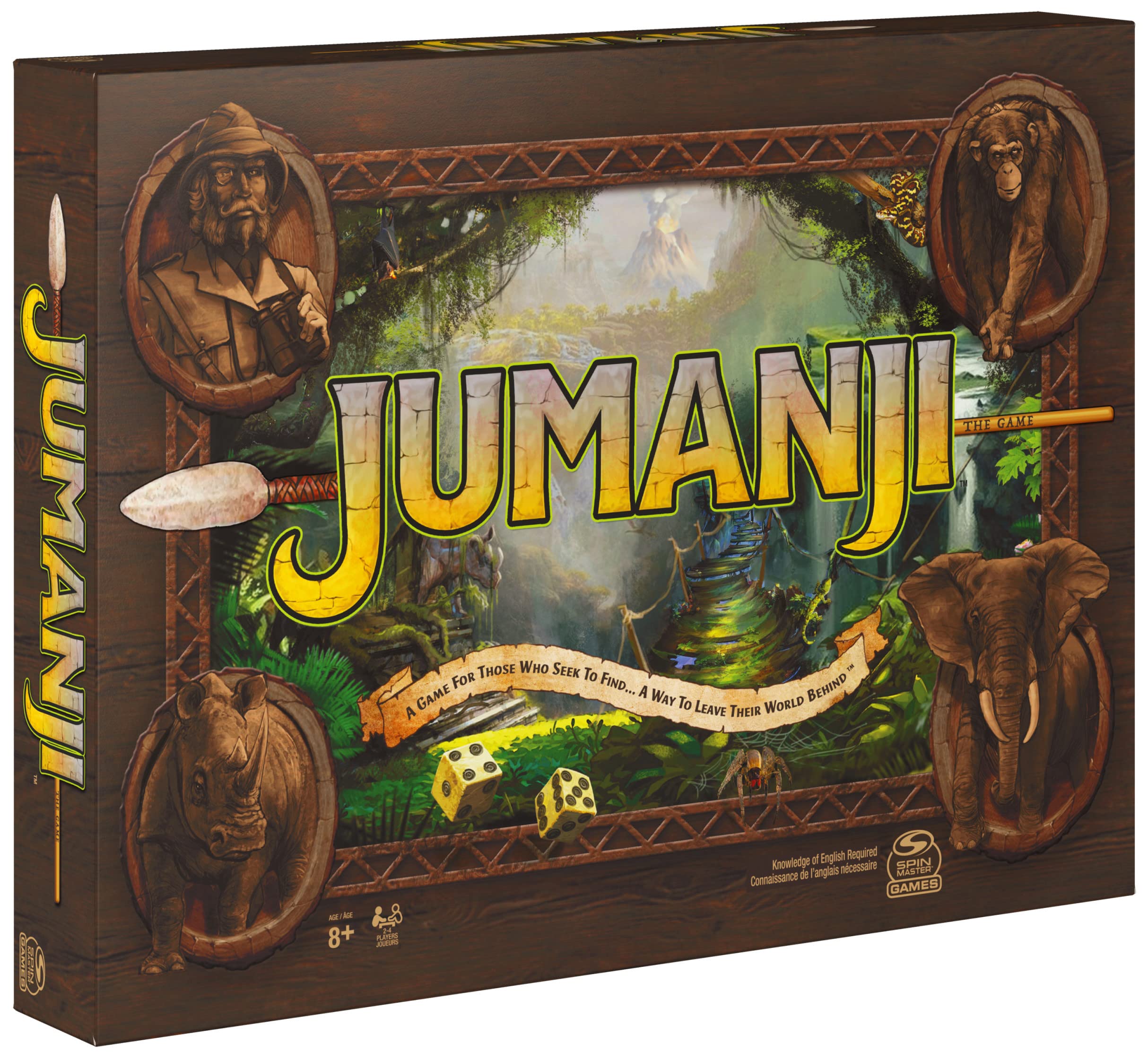 Jumanji The Game, The Classic Scary Adventure Family Board Game Based on The Action-Comedy Movie, for Kids and Adults Ages 8 & up