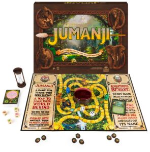 jumanji the game, the classic scary adventure family board game based on the action-comedy movie, for kids and adults ages 8 & up