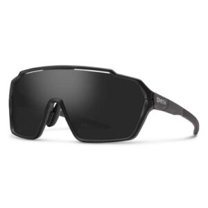 smith optics shift mag sunglasses – shield lens performance sports sunglasses for running, biking, mtb & more – for men & women – black + photochromic grey to clear chromapop lens