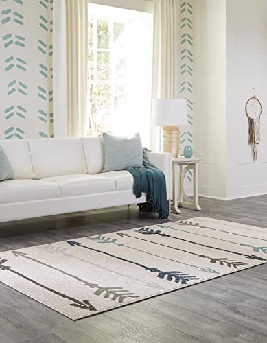 Unique Loom Autumn Collection Area Rug - Arrow (2' x 3' 1" Rectangle, Ivory/ Gray)