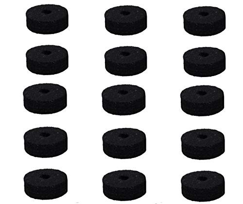 Round soft black Cy/mb stand felt washer replacement, suitable for 15 sets of drums（1.57 Inch）