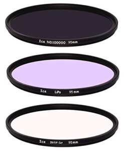 ice astral 3 slim filter set 95mm lipo, uv-ir cut nd100000 16.5 stop nd optical glass 95