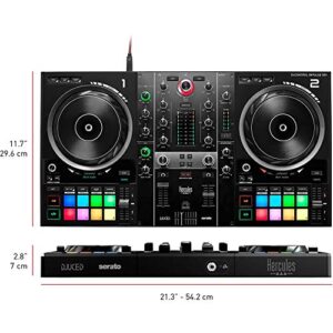 Hercules DJ Control Inpulse 500 DJ Software Controller + Professional DJ Headphones + Stereo Audio Cable + Hosa Interconnect Cable