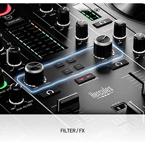 Hercules DJ Control Inpulse 500 DJ Software Controller + Professional DJ Headphones + Stereo Audio Cable + Hosa Interconnect Cable