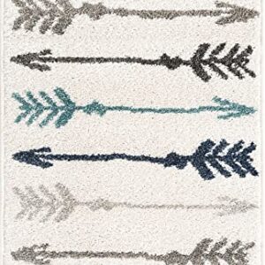 Unique Loom Autumn Collection Area Rug - Arrow (2' x 3' 1" Rectangle, Ivory/ Gray)