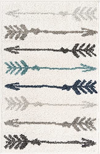 Unique Loom Autumn Collection Area Rug - Arrow (2' x 3' 1" Rectangle, Ivory/ Gray)