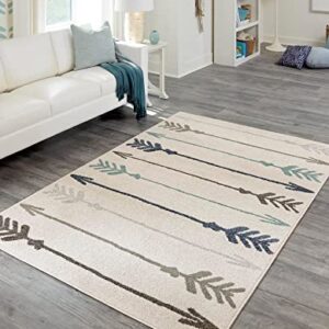 Unique Loom Autumn Collection Area Rug - Arrow (2' x 3' 1" Rectangle, Ivory/ Gray)