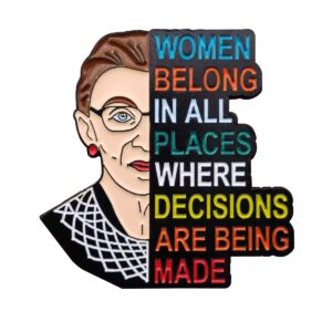 Arturbo for RBG Pin Women Girl Power Feminist Pin Badges Notorious I Dissent Pins for Ruth Bader Ginsburg Justice Lapel Pins Brooch for Clothing Bags Hats Decoration