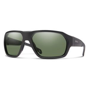 smith deckboss sunglasses matte black/chromapop polarized gray green