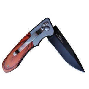 SHUBHADA Tactical Everyday Carry Ultra Smooth One Hand Opening Folding Pocket Knife for Recreational Work Hiking Camping (Black)