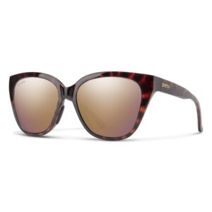 smith era sunglasses tortoise/chromapop polarized rose gold mirror