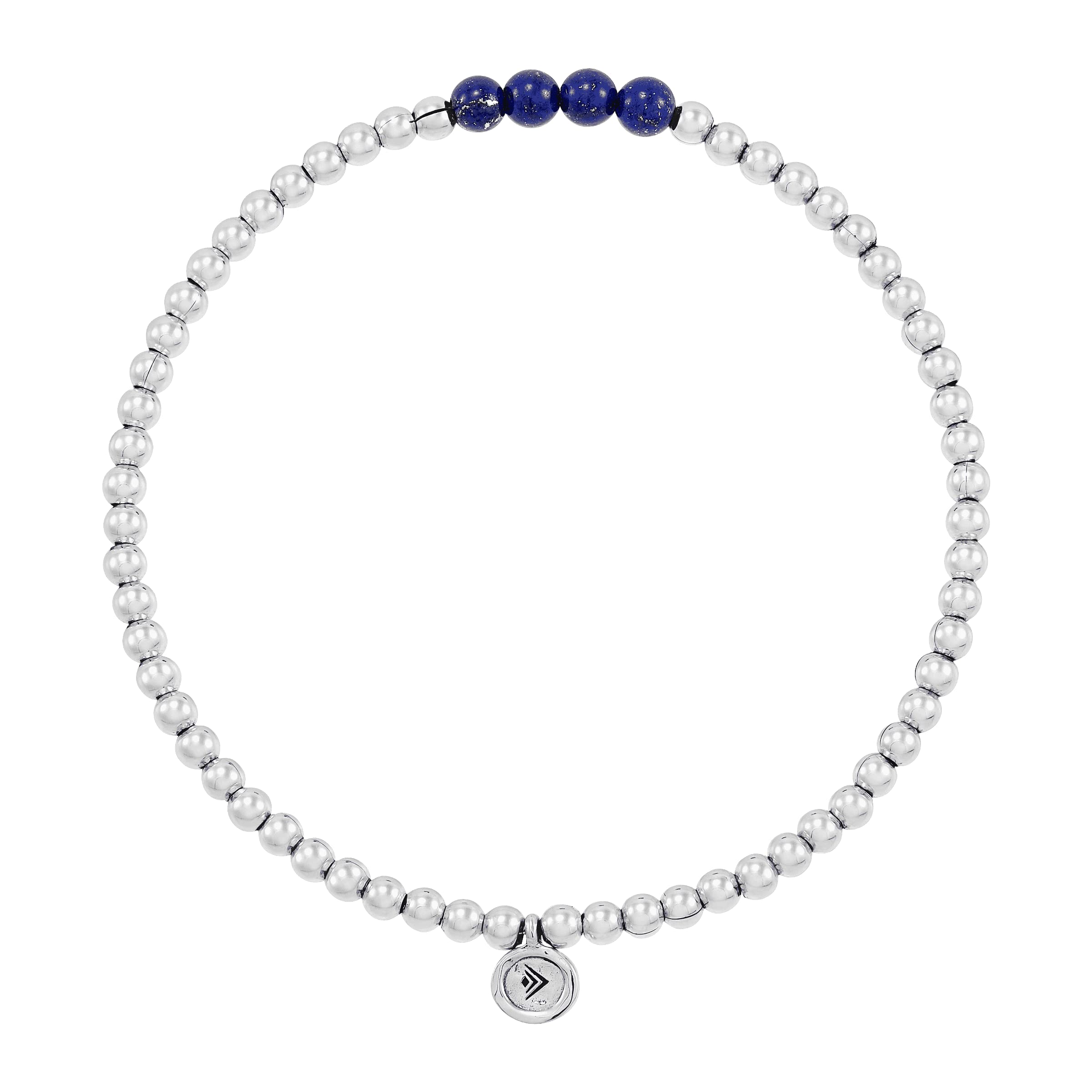 Silpada 'Loyalty' Natural Lapis Lazuli Stretch Bracelet in Sterling Silver, 6.75"