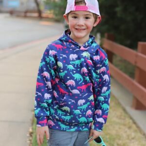 Toddlers Girl Dinosaur Sweaters Hoodies 3D Printed Colorful Animal Zoo Hooys Pullover Sweatshirts sOFT Comfy Stretch Long Sleeve Baby Kids Children Outfits for Little Boy Size 4 5 6 Years Old Clothing