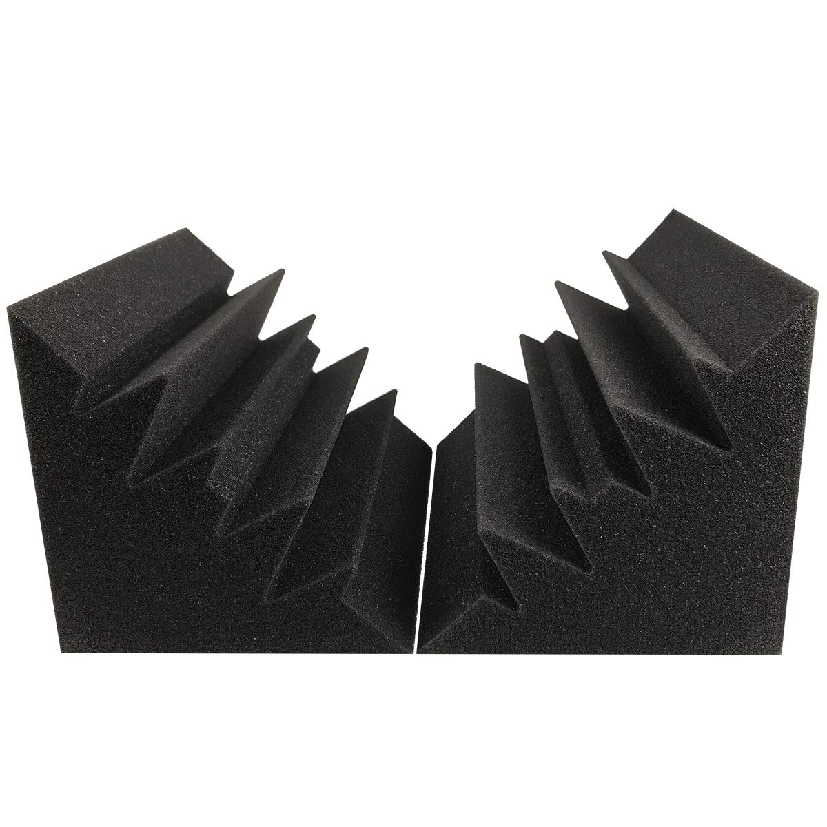 JBER 8 Pack Acoustic Foam Bass Trap Studio Foam 12" X 7" X 7" Soundproof Padding Wall Panels Corner Block Finish for Studios Home and Theater,KTV