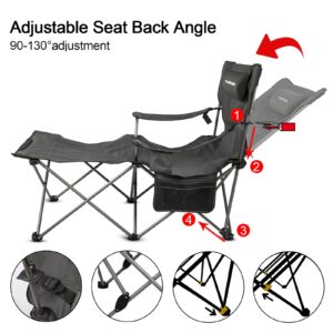 apollo walker Folding Camping Chairs Reclining Beach Chairs for Adults Portable Sun Chairs Outdoor Lounger with Carry Bag,for Fishing,Camp,Picnics