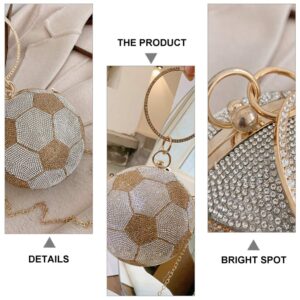 Evening Bag for Women Round Soccer Ball Football Shaped Purse Crossbody Dazzling Handle