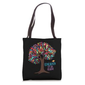 genealogy, it's all relative shirt, funny family genealogist tote bag