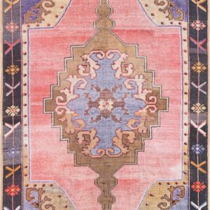 Unique Loom Timeless Collection Area Rug - Thomas (3' 6" x 5' 7" Rectangle, Pink/ Black)