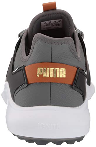 PUMA mens Ignite Fasten8 Golf Shoe, Quiet Shade-gold-puma Black, 10 US