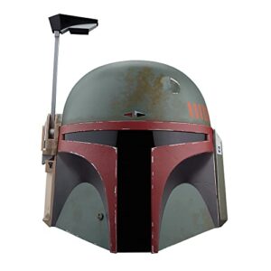 star wars the black series boba fett (re-armored) premium electronic helmet, the mandalorian roleplay collectible for kids ages 14 and up