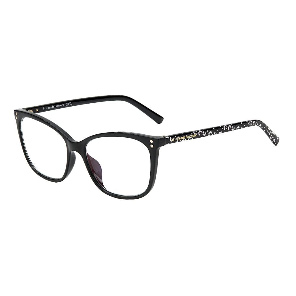 Kate Spade New York Women's Kate Spade Female Optical Style Aubree Cat Eye Reading Glasses, Black/Demo Lens, 53mm, 16mm + 0