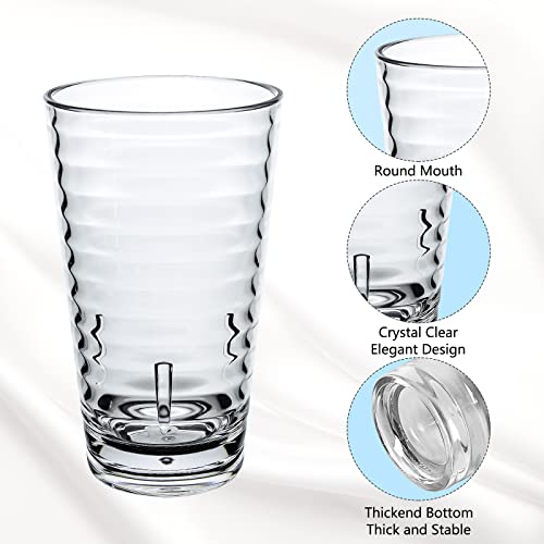 ALIMOTA Plastic Tumblers Cups, [UNBREAKABLE Acrylic] Plastic Water Tumbler Drinking Glasses, 13-Ounce Set of 4, Shatter-Proof, Dishwasher Safe, BPA Free, Reusable Cups for Water, Juice, Cocktail…