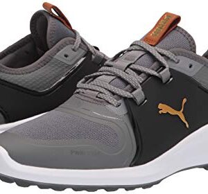 PUMA mens Ignite Fasten8 Golf Shoe, Quiet Shade-gold-puma Black, 10 US