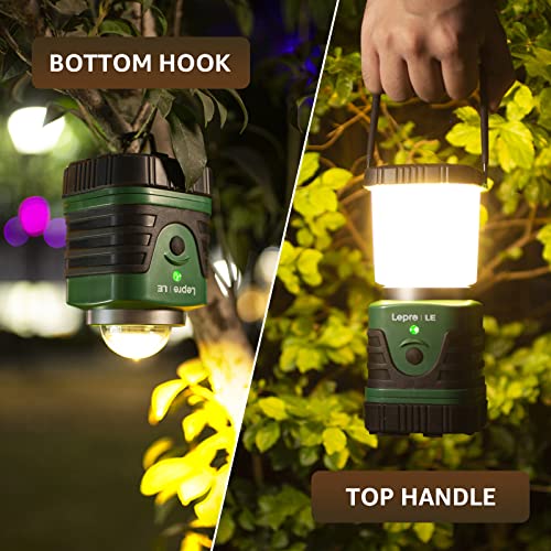 Lighting EVER LED Camping Lantern Rechargeable, 1000LM, 4 Light Modes, 4400mAh Power Bank, IP44 Waterproof, Lantern Flashlight for Hurricane Emergency, Hiking, Home and More, USB Cable Included