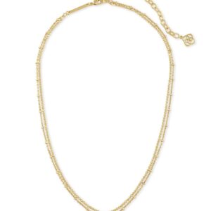 Kendra Scott Emilie Multi-Strand Necklace for Women, Fashion Jewelry, 14k Gold-Plated, Iridescent Drusy