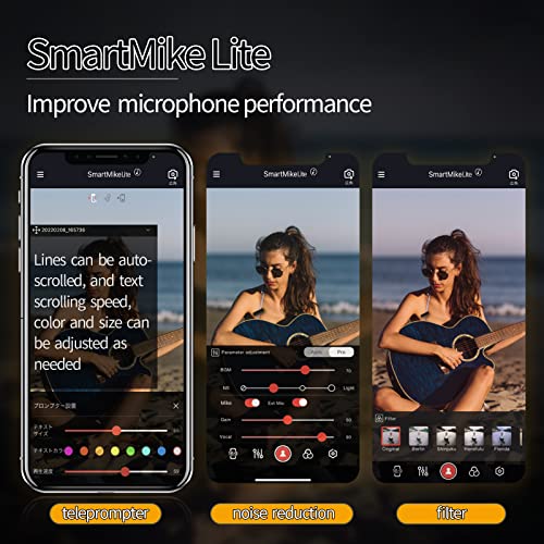 SabineTek Wireless Bluetooth Microphone, Lavalier Lapel Microphone for iPhone Android Smartphone, Clip -on Recording Mic for Vlogger, YouTube, Interview, Video (SmartMike Lite)