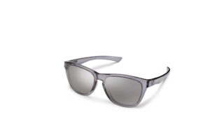 suncloud topsail polarized sunglasses, transparent gray/polarized silver mirror, one size